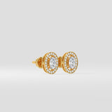 0.5 Ct Oval Halo Studs