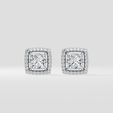 3 Ct Princess Halo Studs - House of Quadri