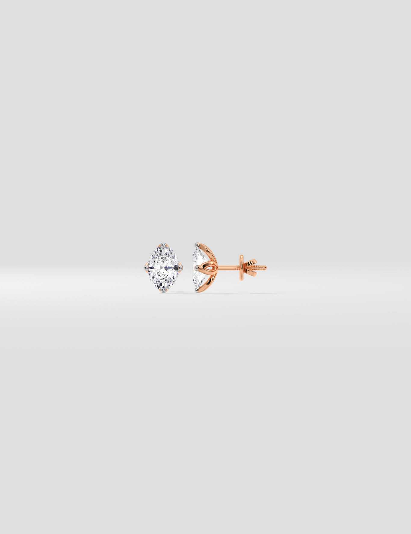 0.5 Ct Oval Studs - House of Quadri