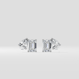 3 Ct Emerald & Pear Duo Studs - House of Quadri