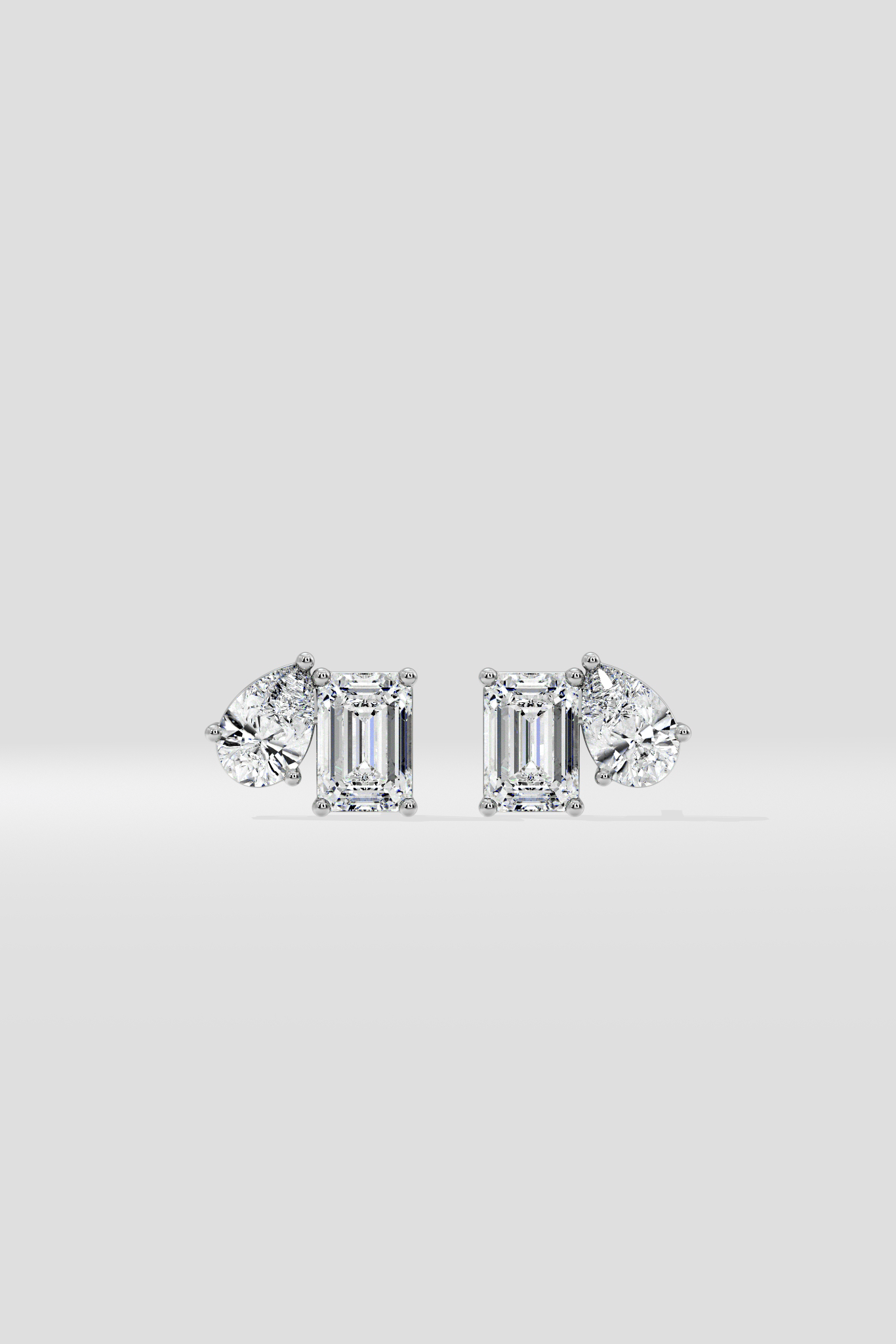3 Ct Emerald & Pear Duo Studs - House of Quadri