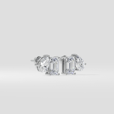 3 Ct Emerald & Pear Duo Studs - House of Quadri