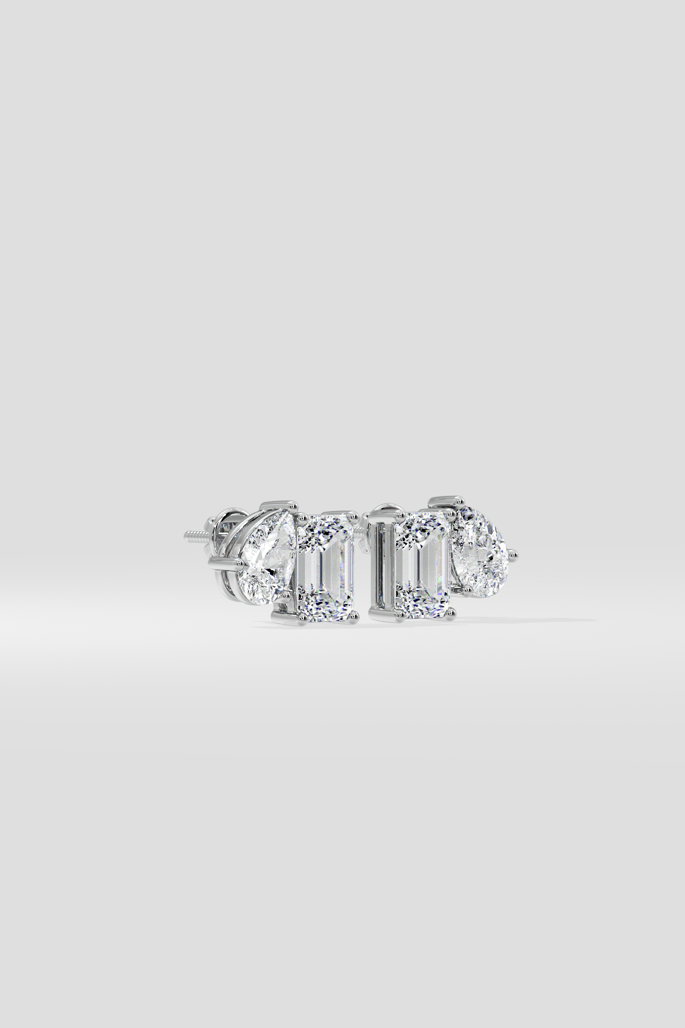3 Ct Emerald & Pear Duo Studs - House of Quadri