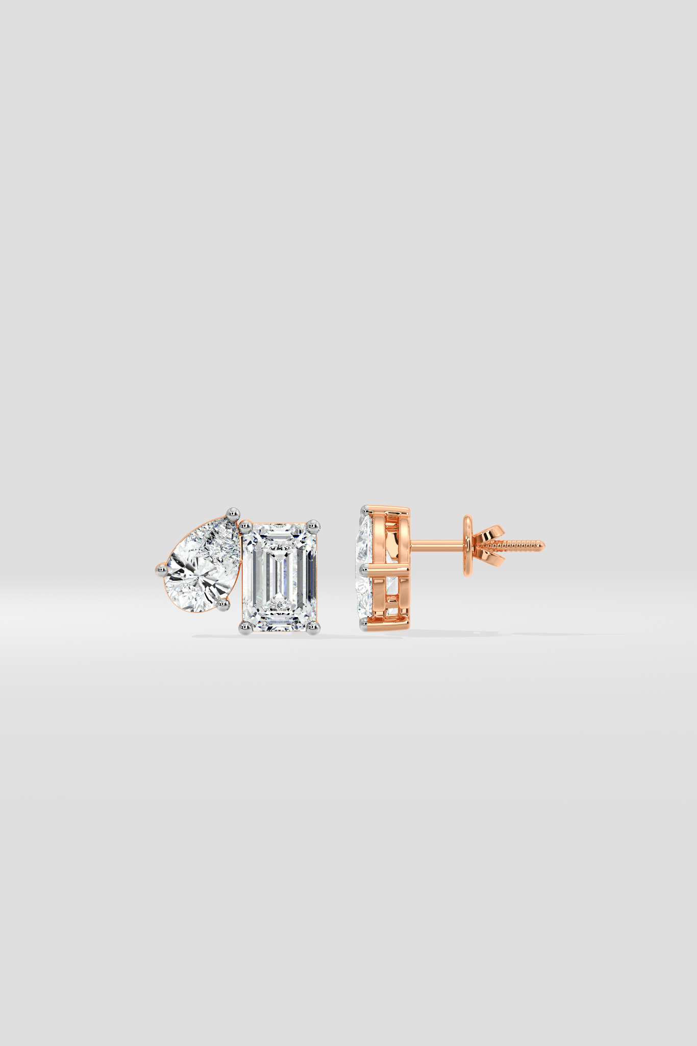 3 Ct Emerald & Pear Duo Studs - House of Quadri