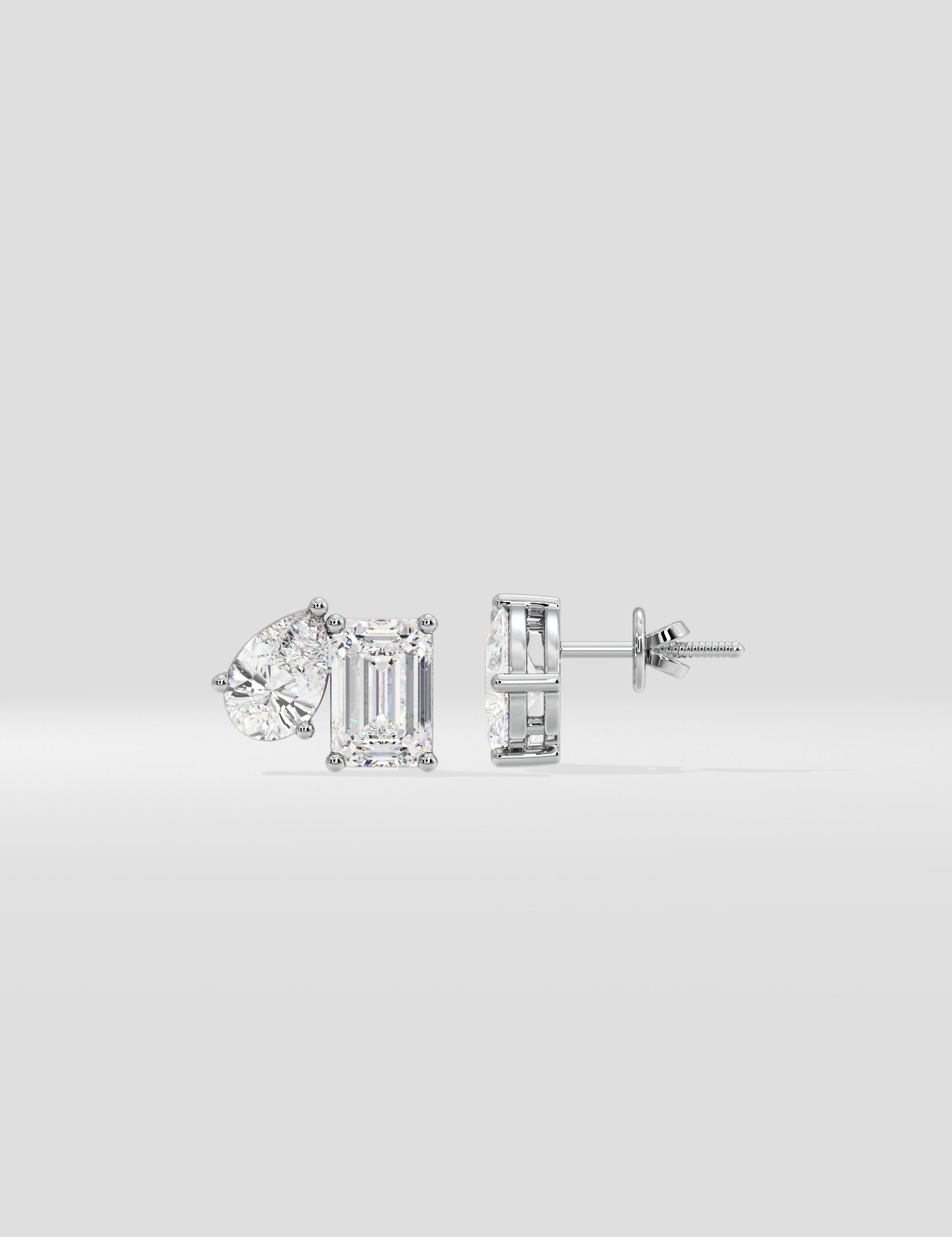3 Ct Emerald & Pear Duo Studs - House of Quadri