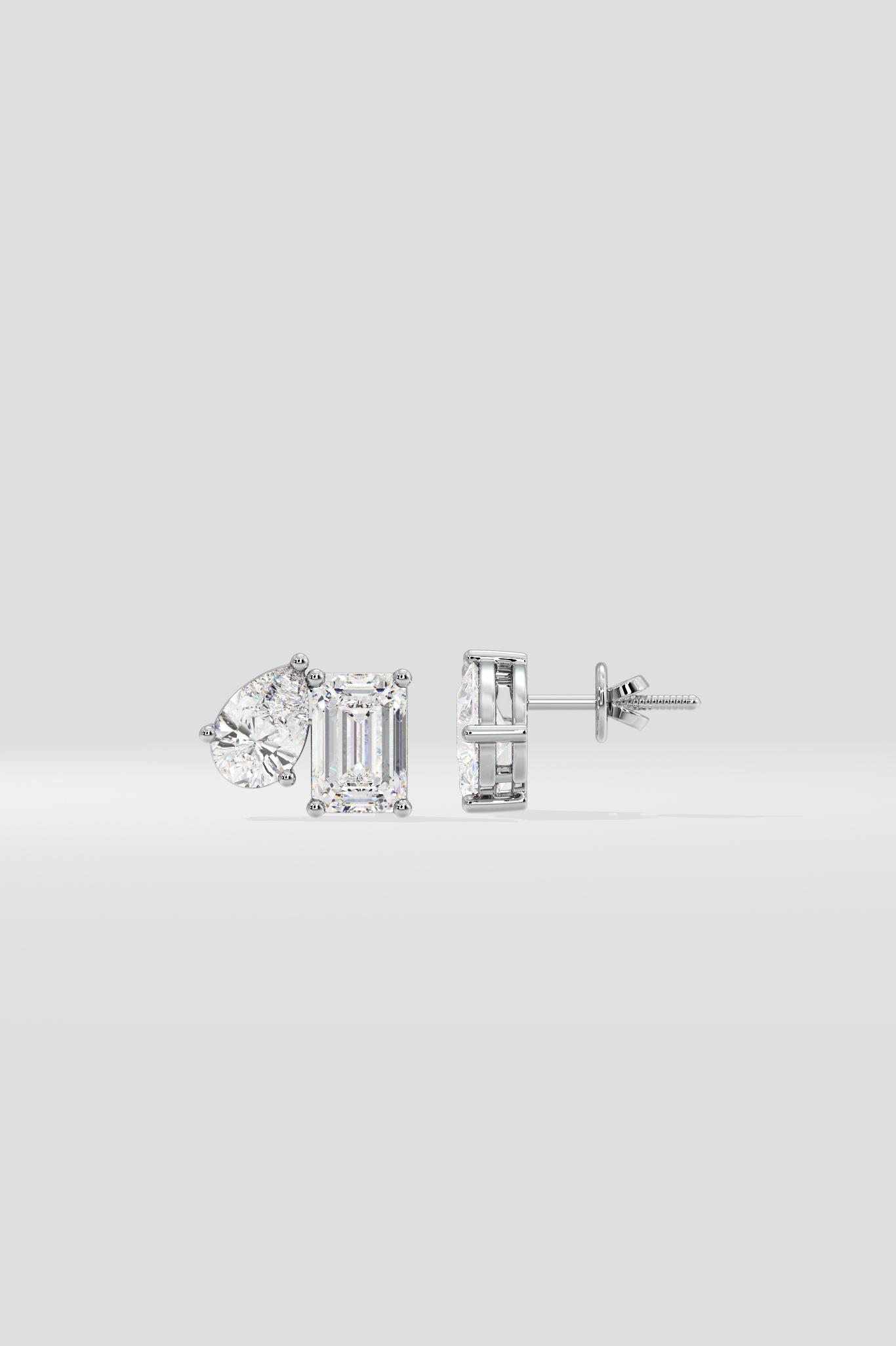 3 Ct Emerald & Pear Duo Studs - House of Quadri