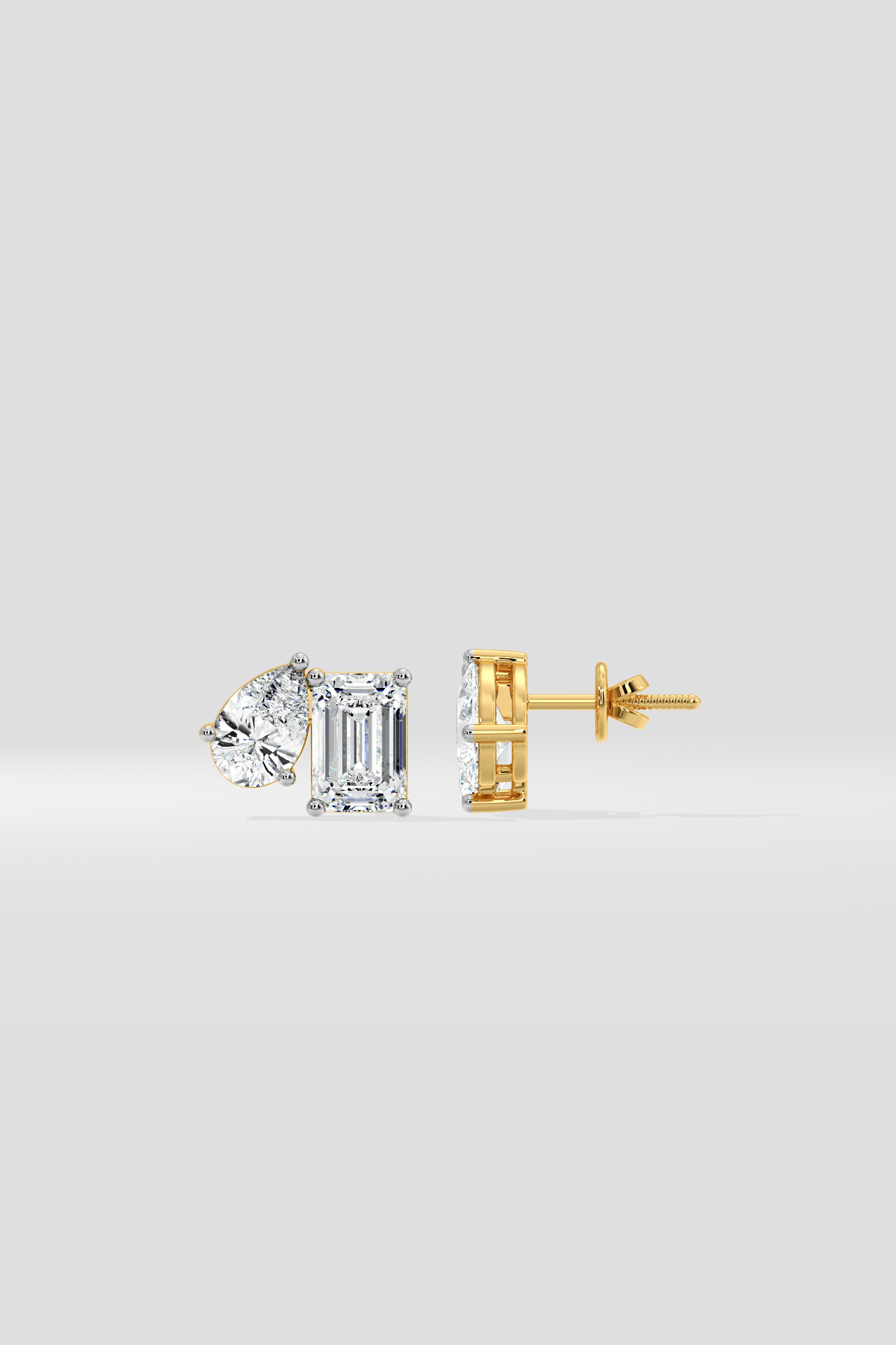 3 Ct Emerald & Pear Duo Studs - House of Quadri