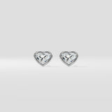 1 Ct Heart Bezel Studs