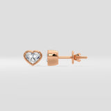 1 Ct Heart Bezel Studs