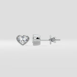 1 Ct Heart Bezel Studs
