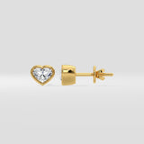 1 Ct Heart Bezel Studs