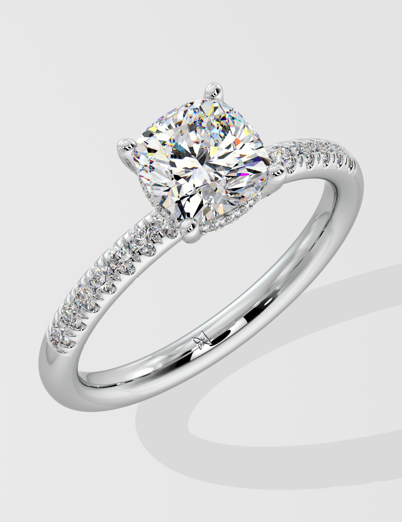 1.5 ct Cushion Hidden Halo Ring - House Of Quadri