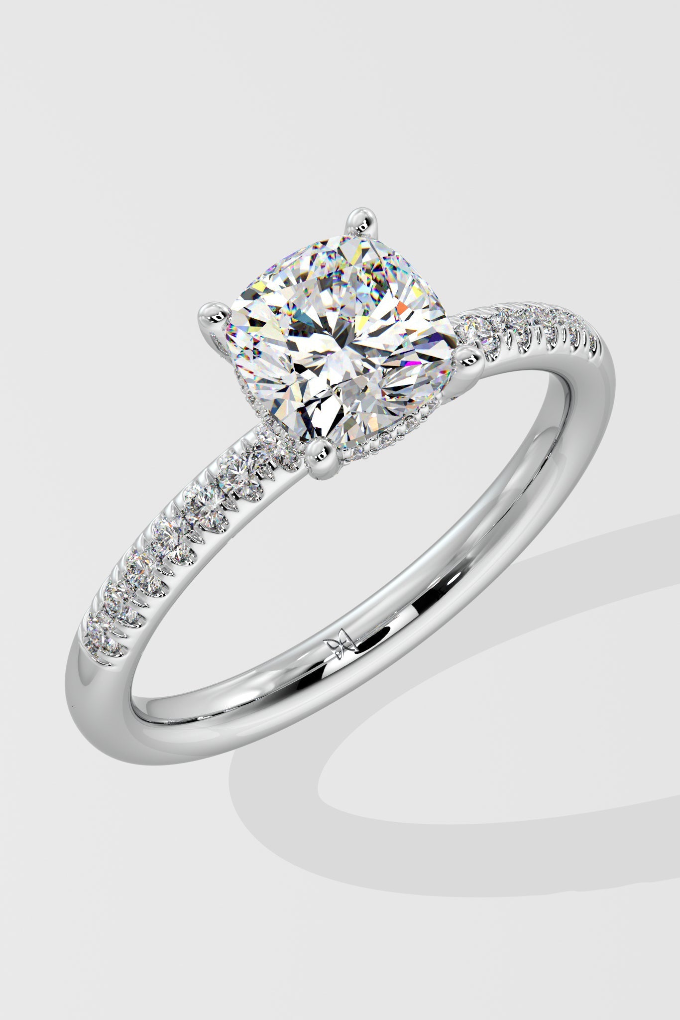 1.5 ct Cushion Hidden Halo Ring - House Of Quadri
