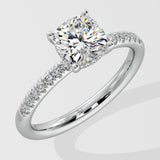 1 ct Cushion Hidden Halo Diamond Ring