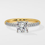 1 ct Cushion Hidden Halo Diamond Ring