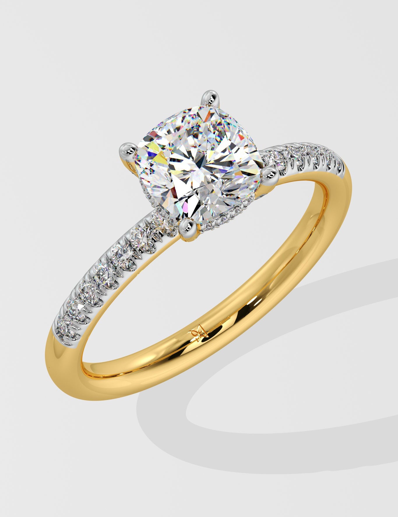 1.5 ct Cushion Hidden Halo Ring - House Of Quadri