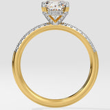 1 ct Cushion Hidden Halo Diamond Ring