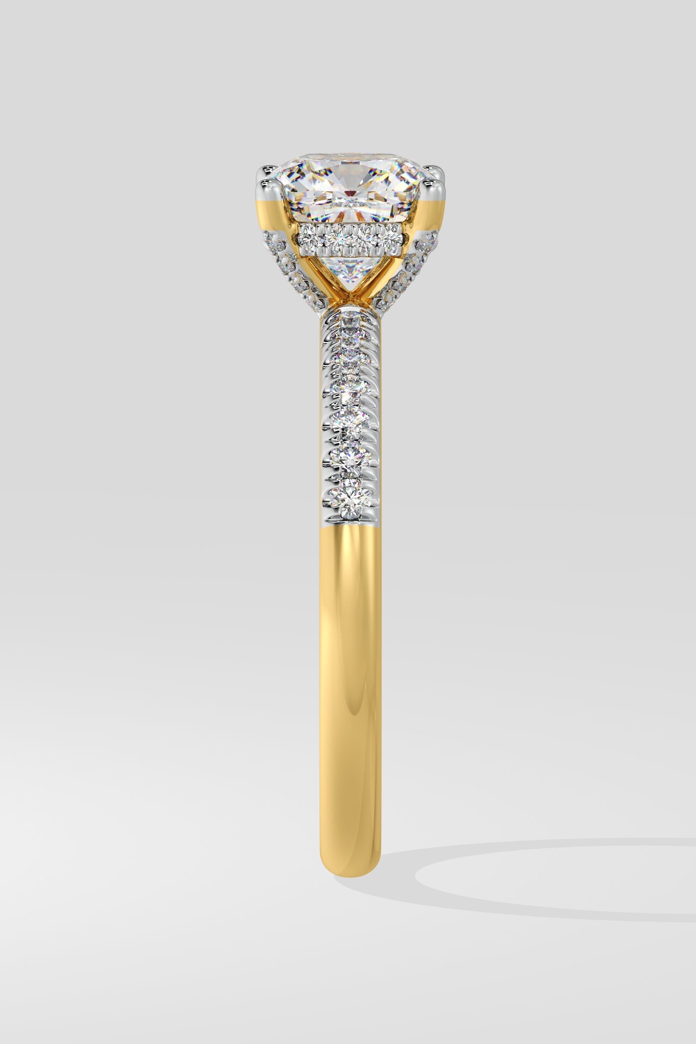 1.5 ct Cushion Hidden Halo Ring - House Of Quadri