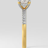 1 ct Cushion Hidden Halo Diamond Ring