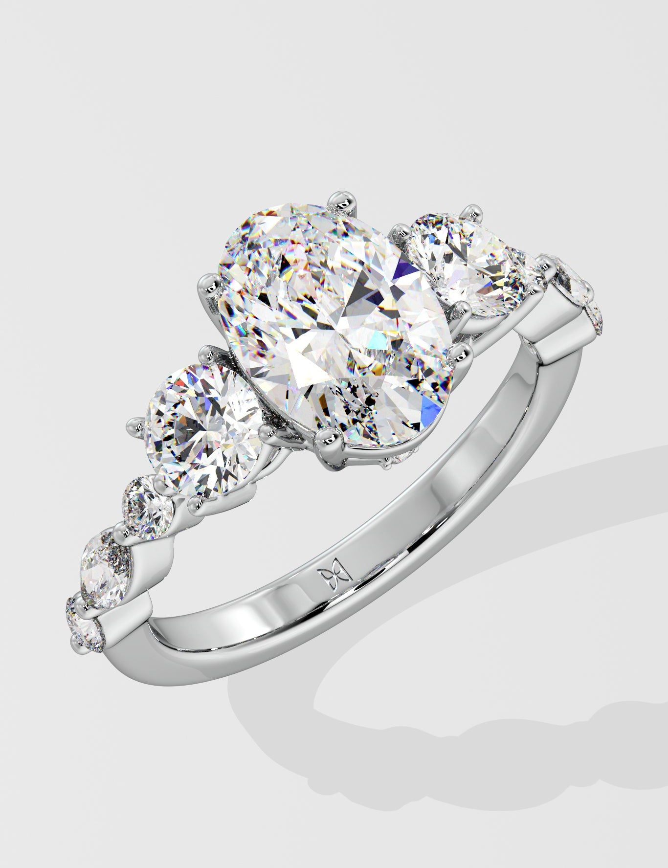 1.5 ct Three Stone Oval Ring - House Of Quadri