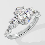 1.5 Ct Three Stone Oval Diamond Ring