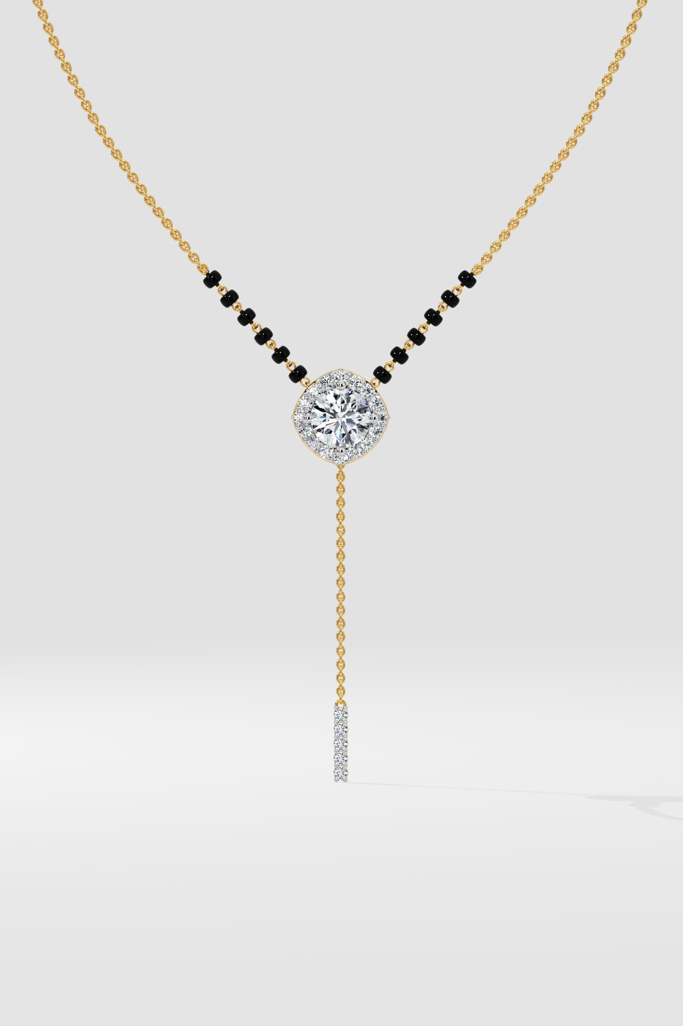 0.75 Ct Noemi Halo Mangalsutra - House of Quadri