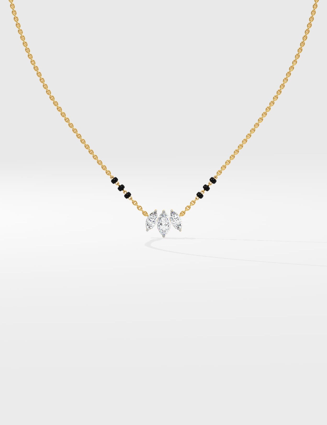 Three-stone Marquise Mangalsutra - House of Quadri