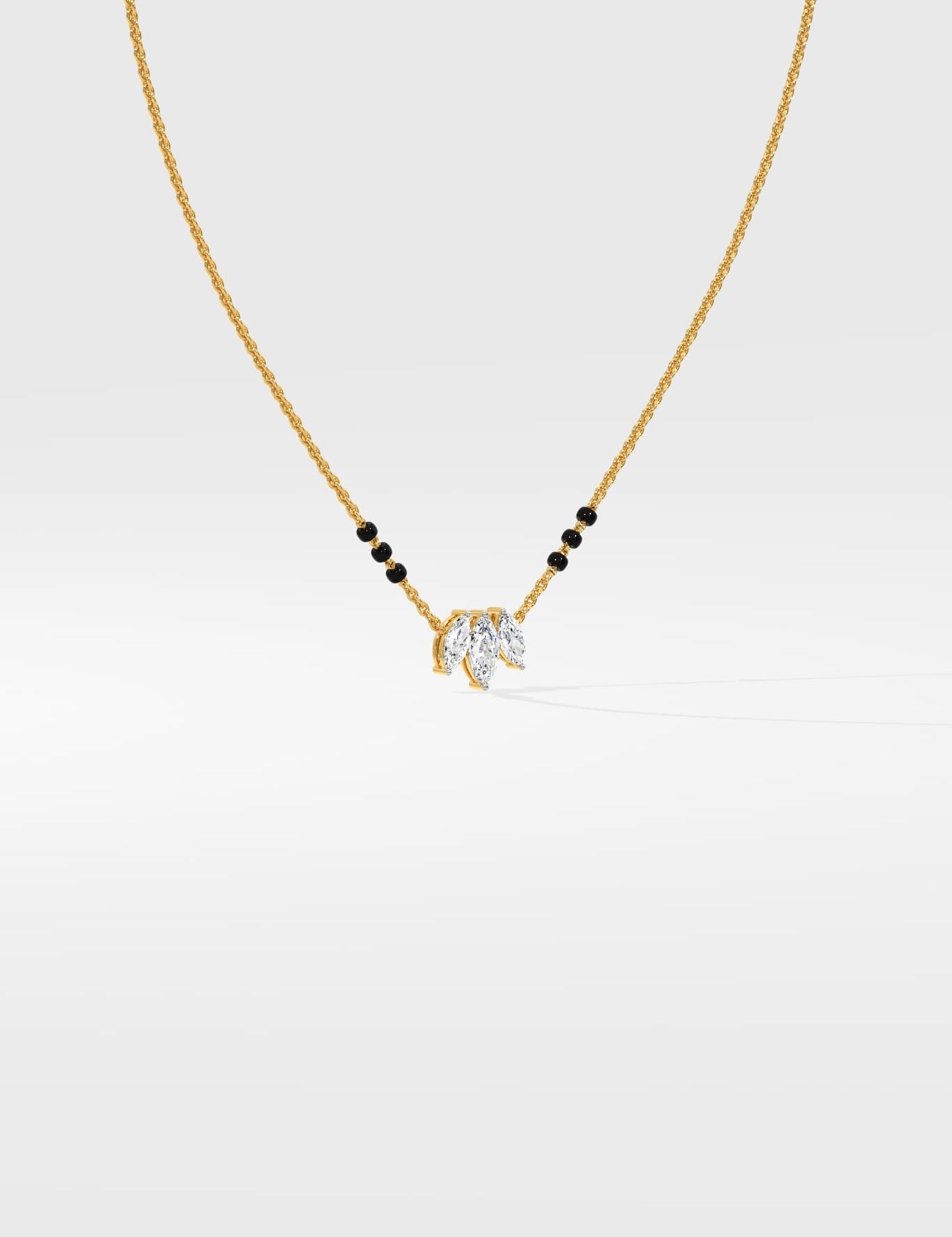 Three-stone Marquise Mangalsutra - House of Quadri