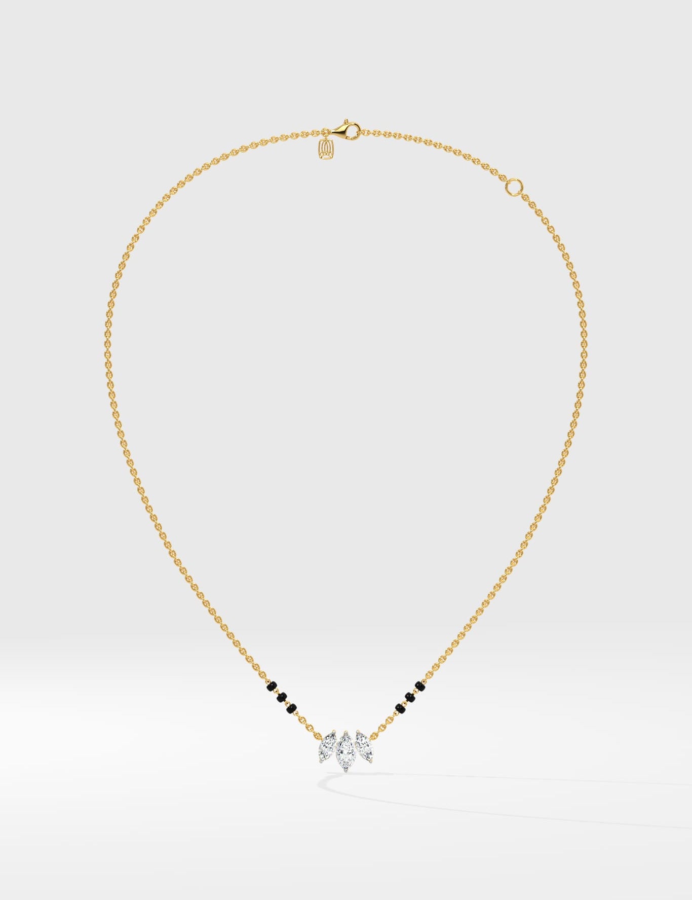Three-stone Marquise Mangalsutra - House of Quadri