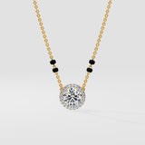 1 ct Solitaire Halo Mangalsutra