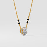 1 ct Solitaire Halo Mangalsutra