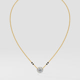 1 ct Solitaire Halo Mangalsutra