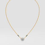 1 ct Solitaire Halo Mangalsutra
