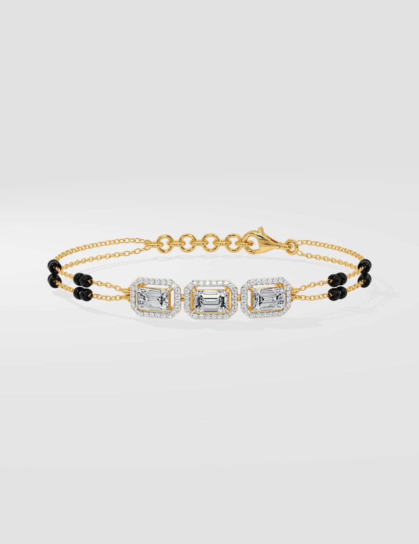 0.50 Ct Emerald Mangalsutra Bracelet - House of Quadri