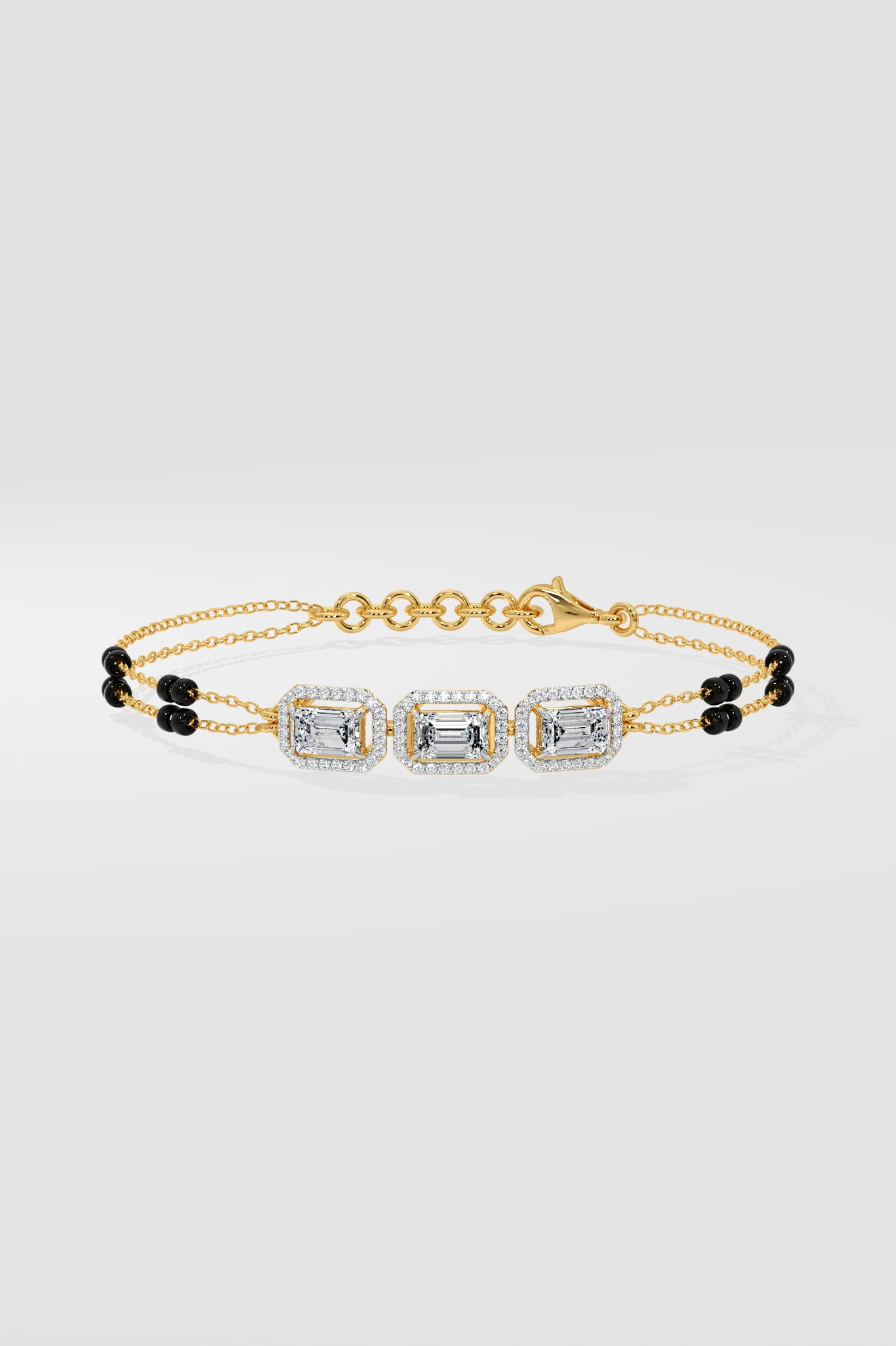 0.50 Ct Emerald Mangalsutra Bracelet - House of Quadri