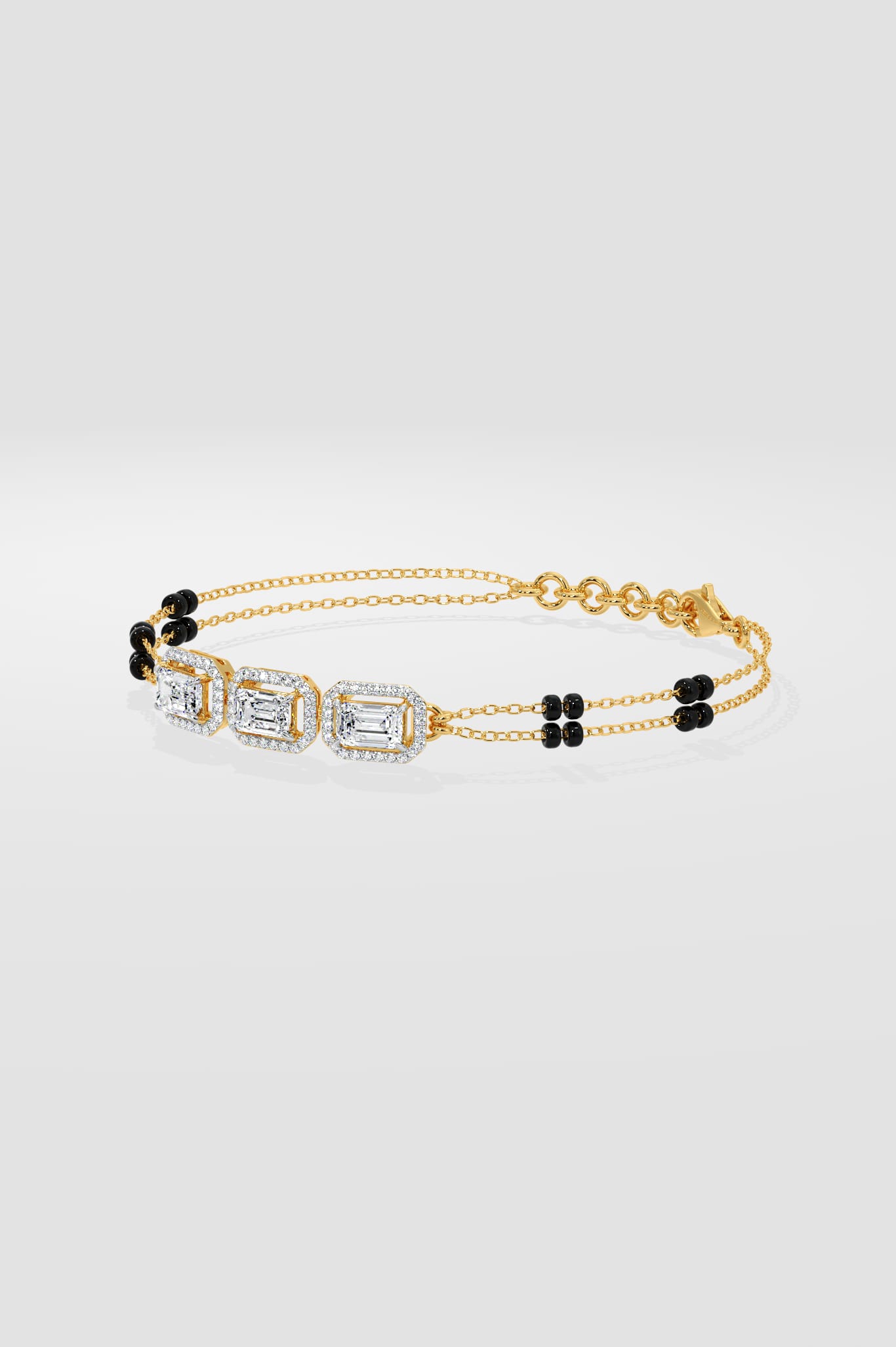 0.50 Ct Emerald Mangalsutra Bracelet - House of Quadri