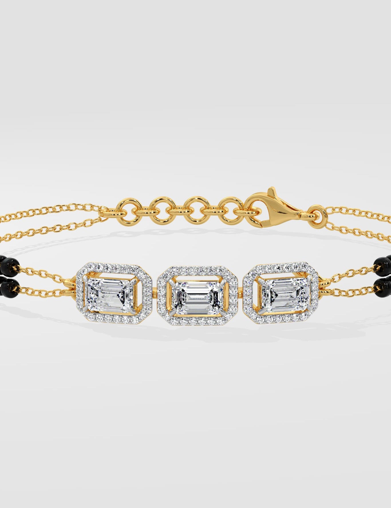 0.50 Ct Emerald Mangalsutra Bracelet - House of Quadri