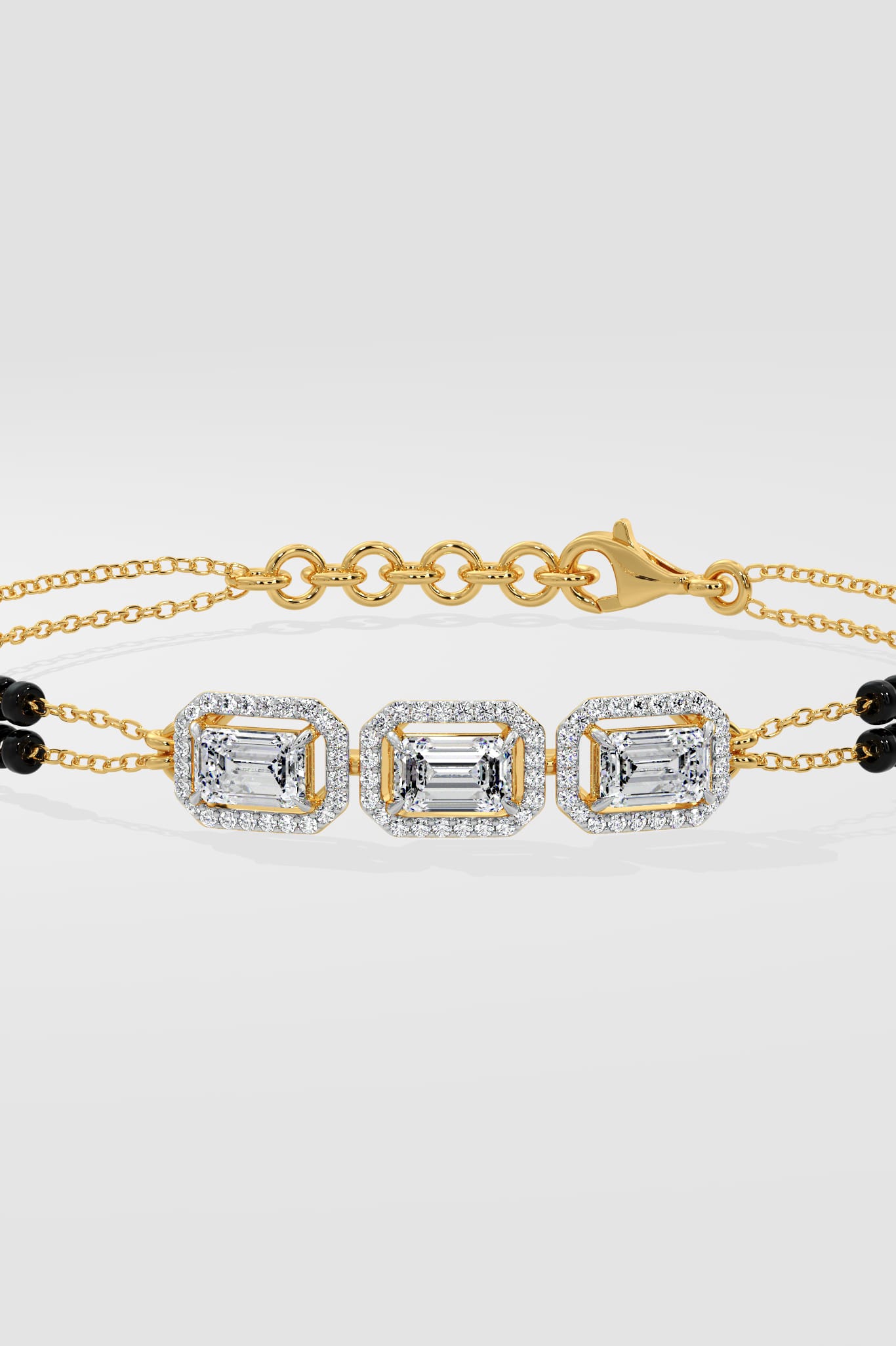 0.50 Ct Emerald Mangalsutra Bracelet - House of Quadri