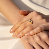 Mini East-West Wave Diamond Promise Ring