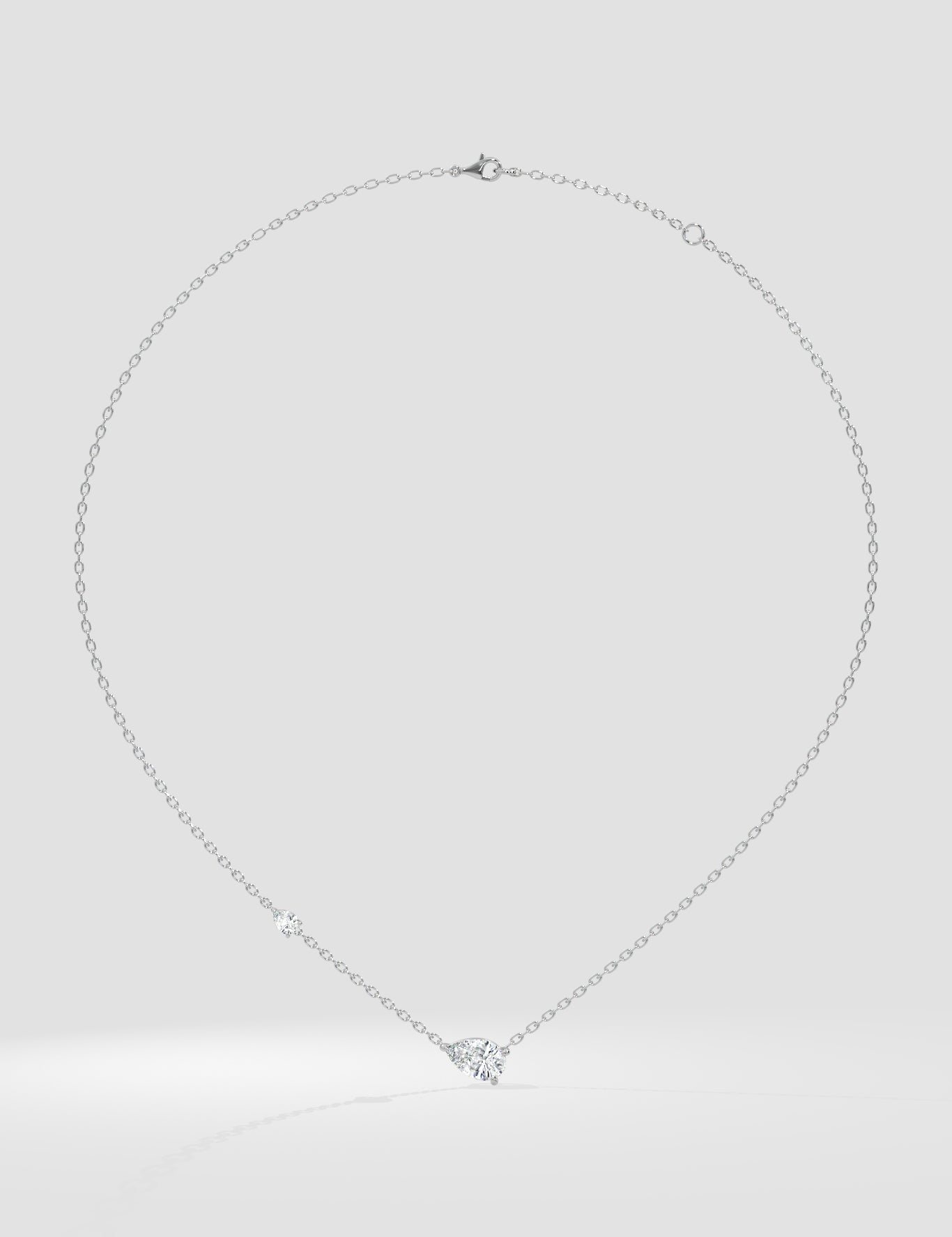 Angular Pear Solitaire Necklace