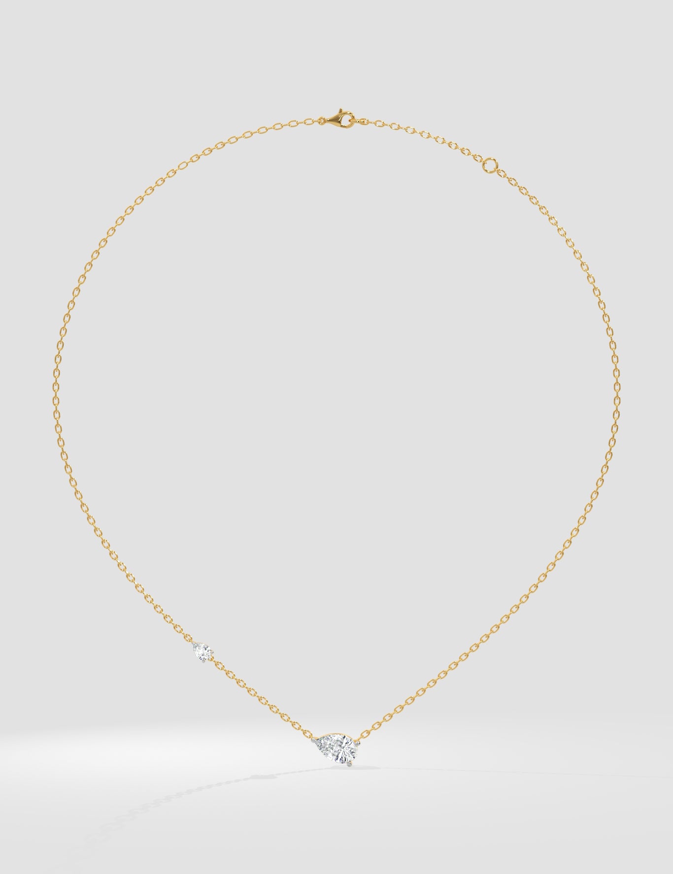 Angular Pear Solitaire Necklace