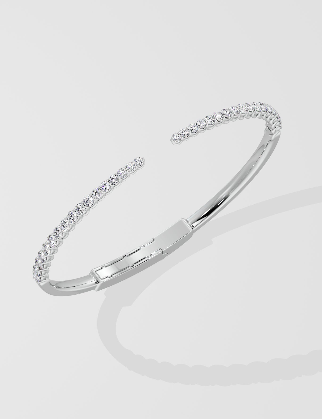 Lab Grown Diamond Open Stack Oval Bangle