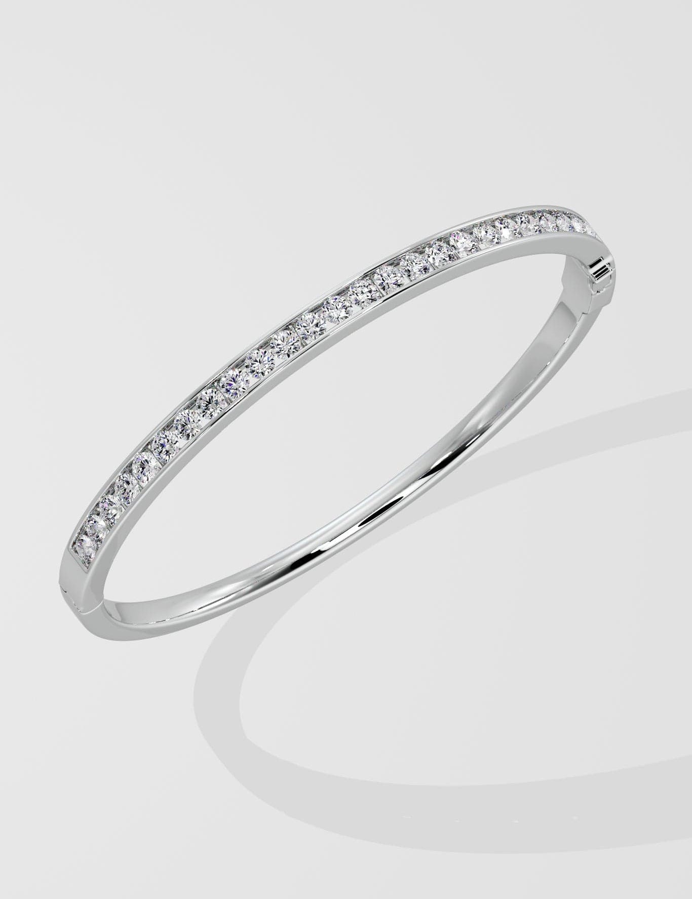 Channel Oval Bangle - House Of Quadri