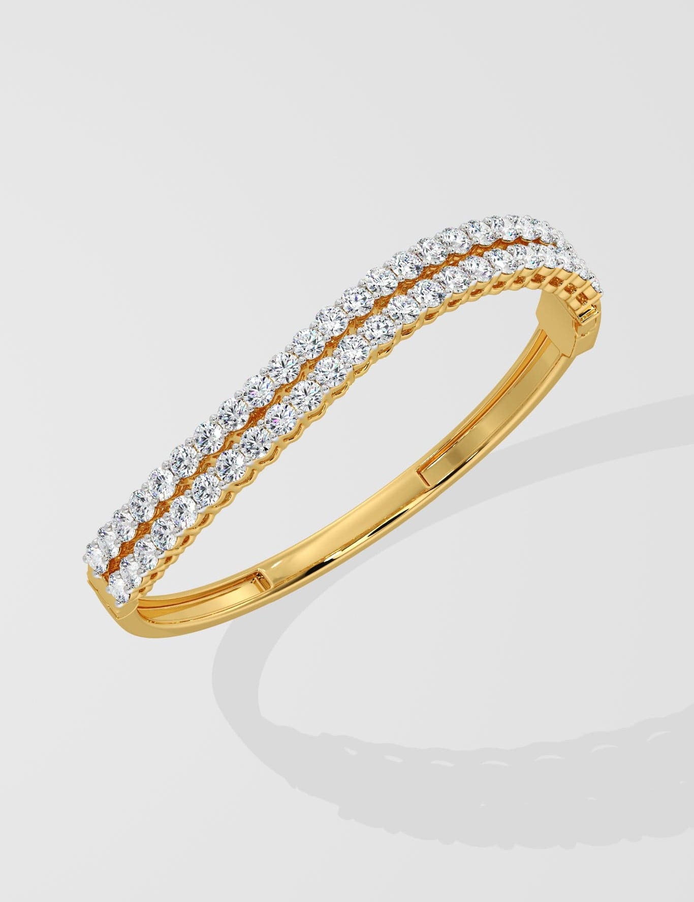 Dual Swirl Oval Bangle - House Of Quadri