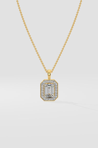 1 ct Emra Pave Halo Pendant