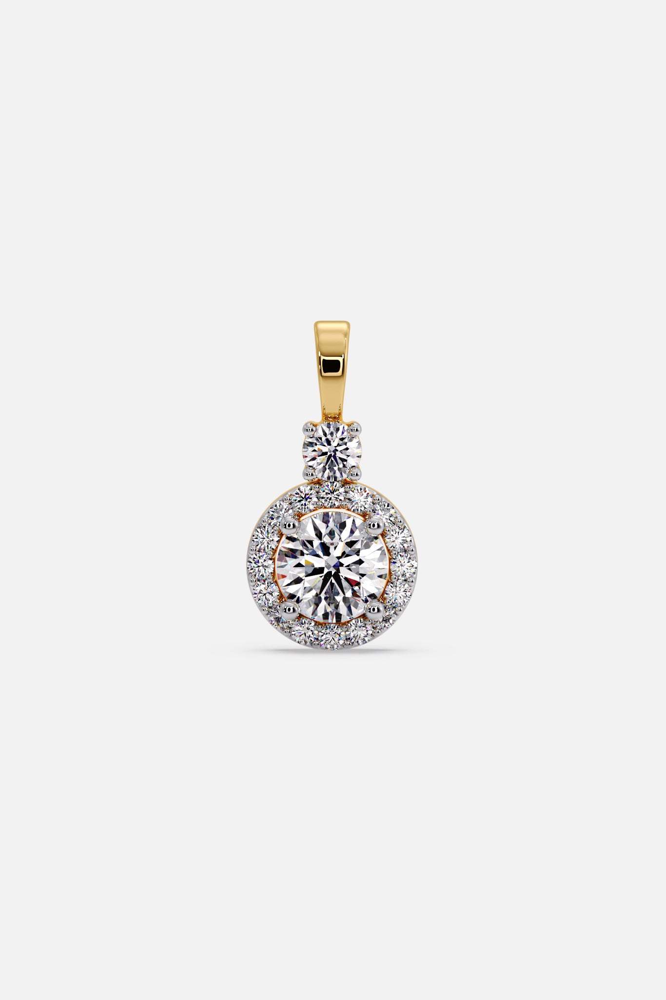 0.75 ct Solitaire Halo Pendant