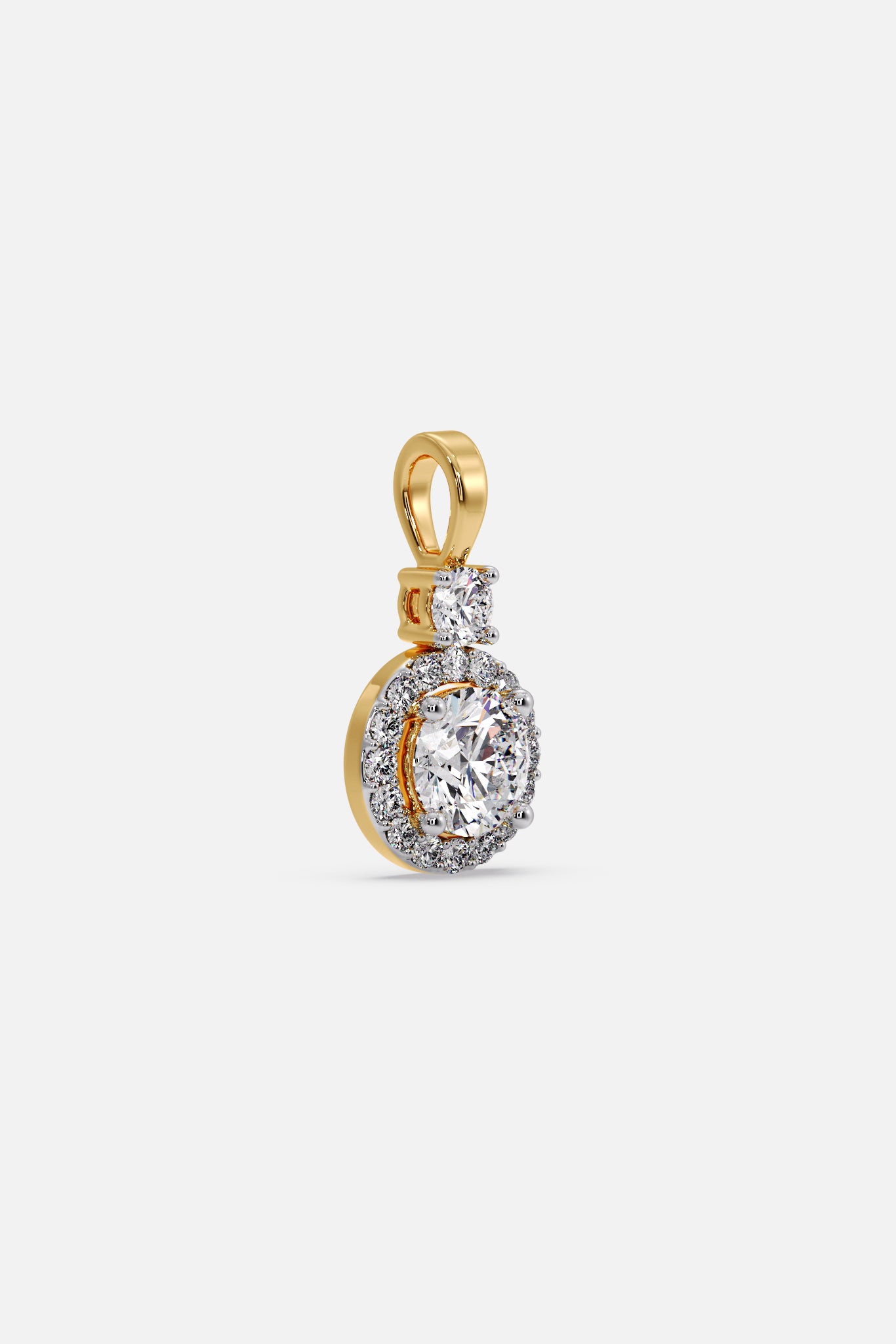 0.75 ct Solitaire Halo Pendant