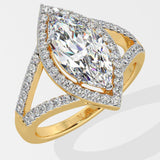 2 ct Marquise Halo Diamond Ring