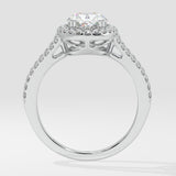 1.5 ct Oval Halo Split Shank Ring - House Of Quadri