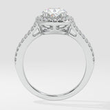 1.5 ct Oval Halo Split Shank Diamond Ring